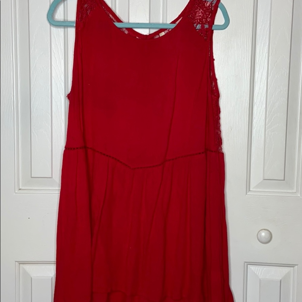 Plus Size Red Tunic Top